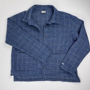Columbia Women’s Blue/Black/White Plaid Button Lined Jacket with Pockets Size L